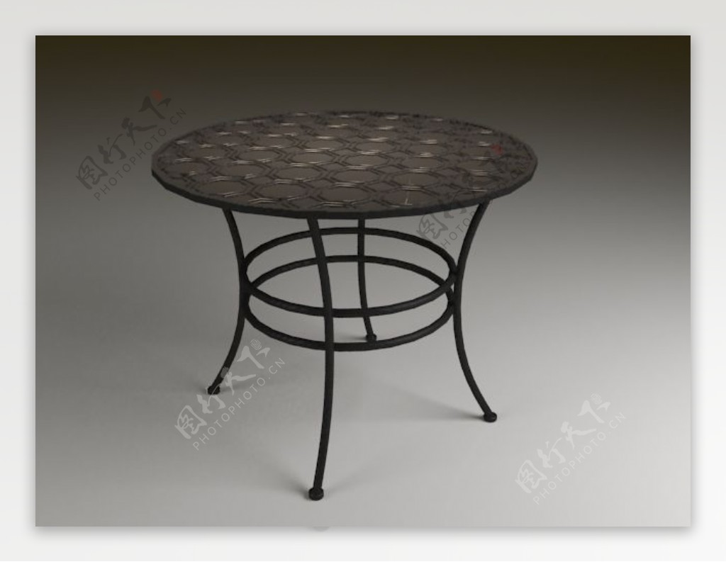 3D欧式玄关桌圆桌