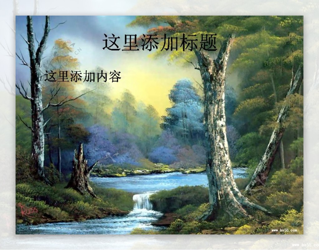 油画风景作品图片PPT3