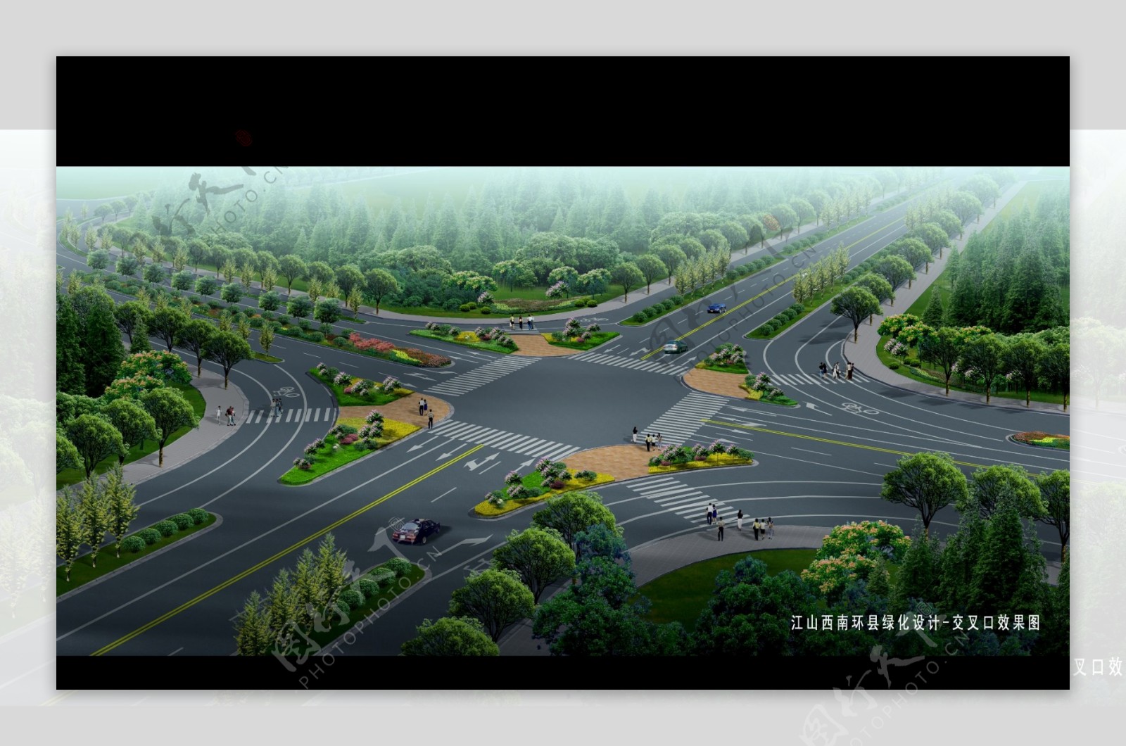 道路交通绿化设计图片