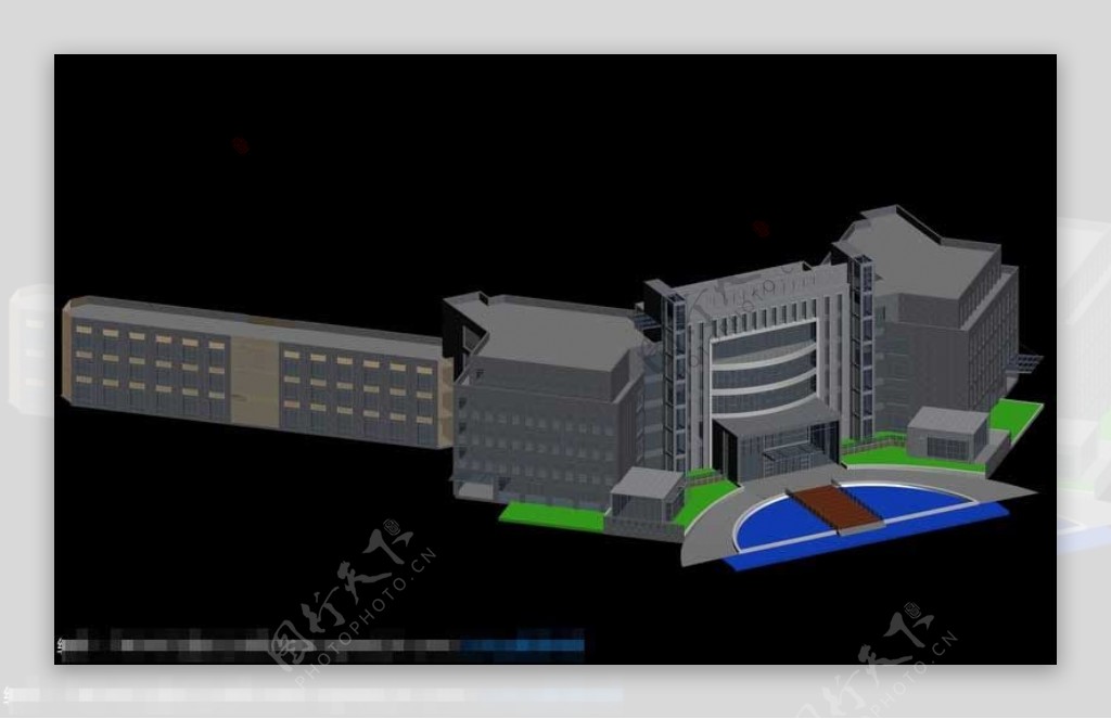 步行街商业中心建筑群3D建筑模型