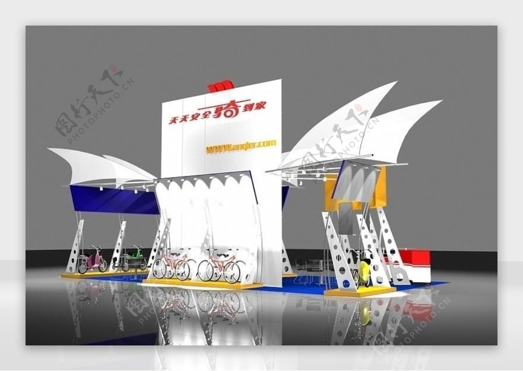 杭州安琪儿电动自行车展览展示3D模型图片