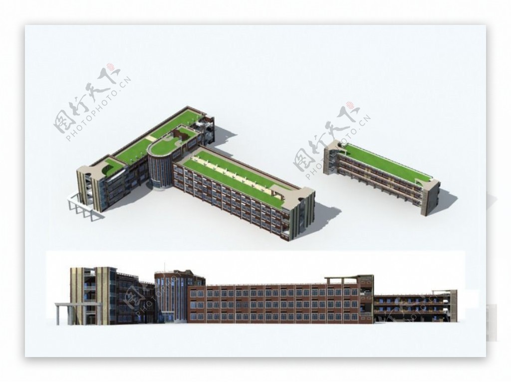 教学楼建筑设计3D模型图