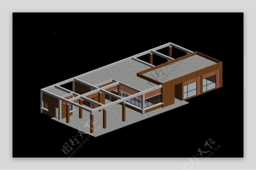 现代城市景观小建筑3D模型图