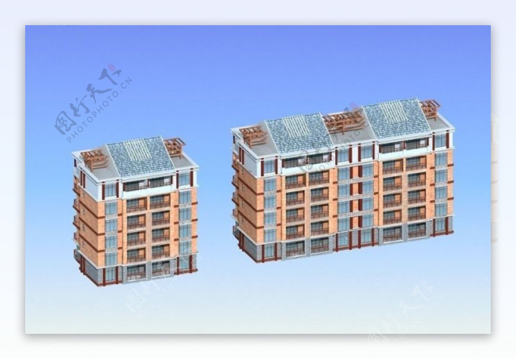 多层住宅区建筑3D模型设计
