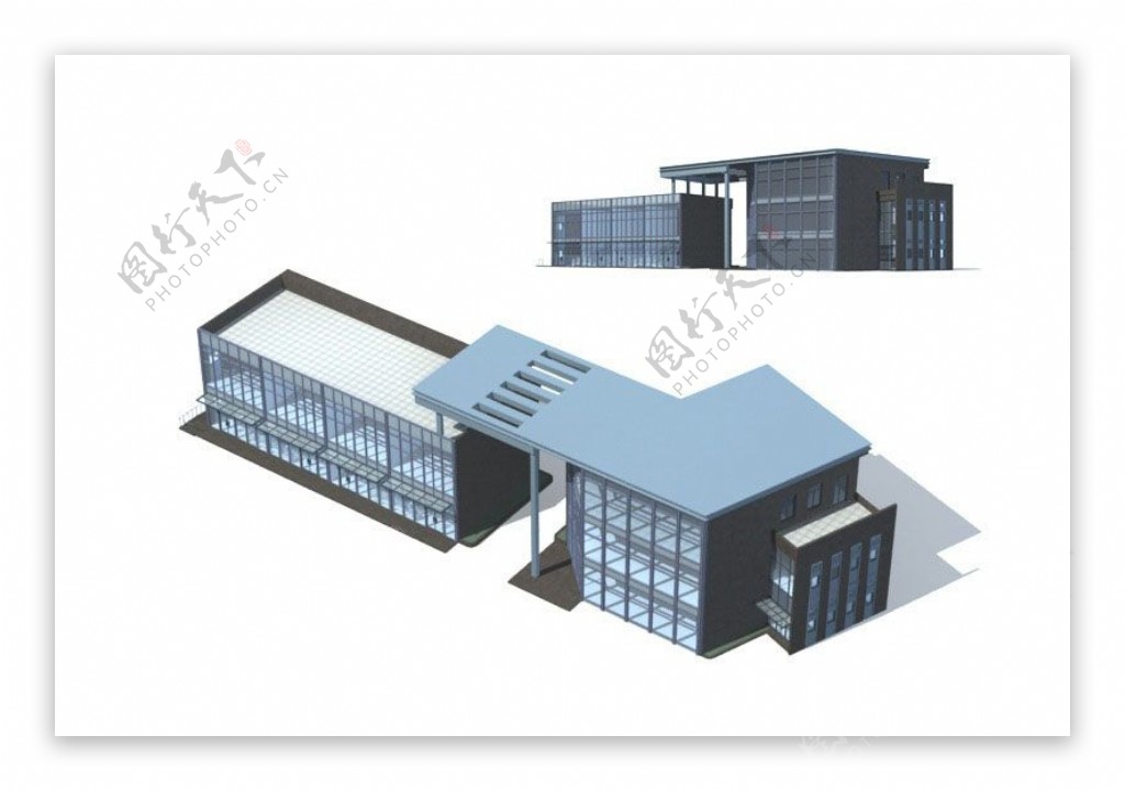 异形多层公建建筑3D模型