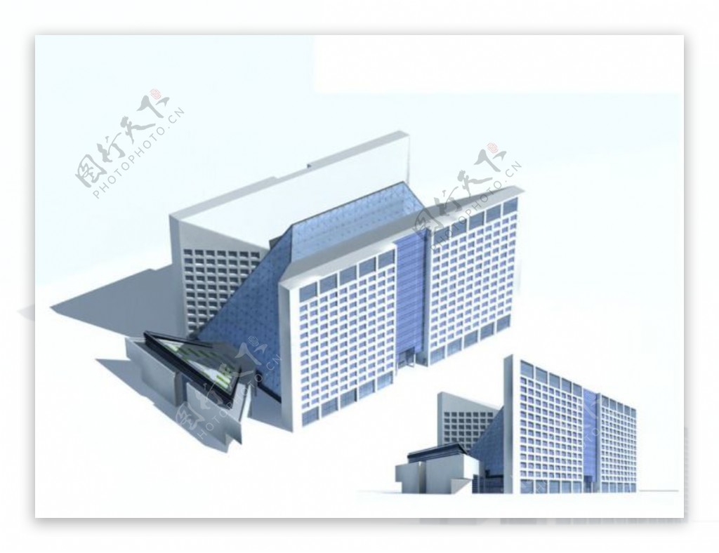 高档商务办公楼3D模型素材