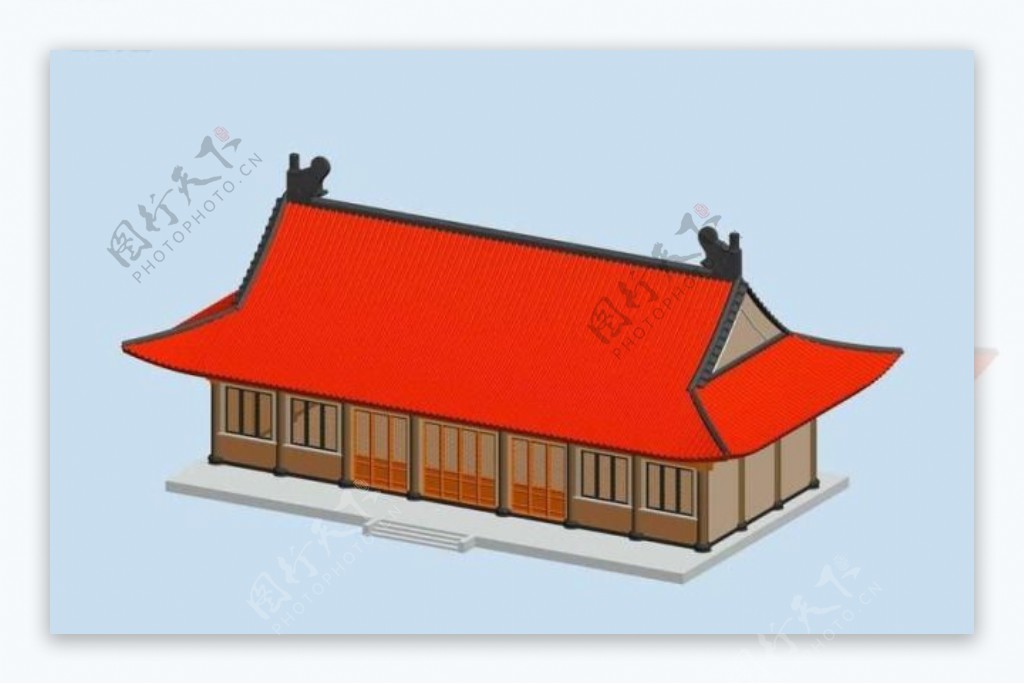 中国红顶古建筑模型