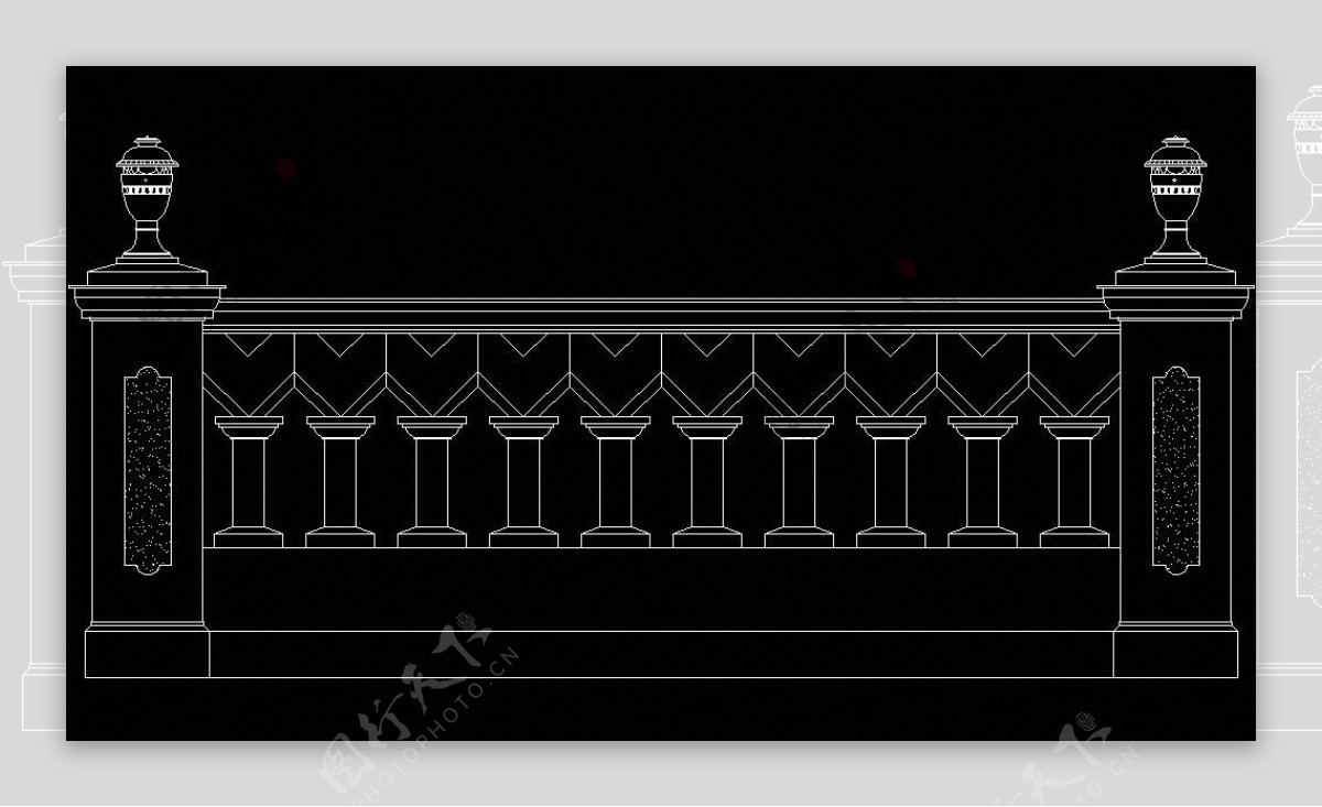 欧式构造栏杆图片
