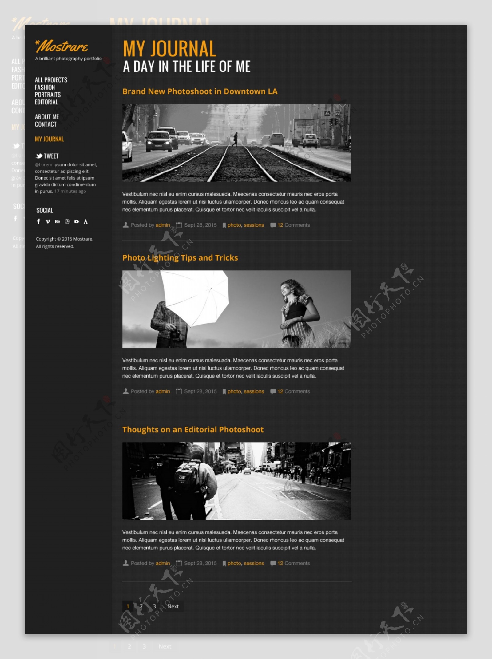 黑色简洁网站模板