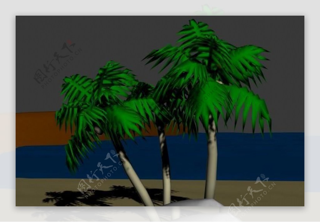 BeachScene椰树海滩小场景