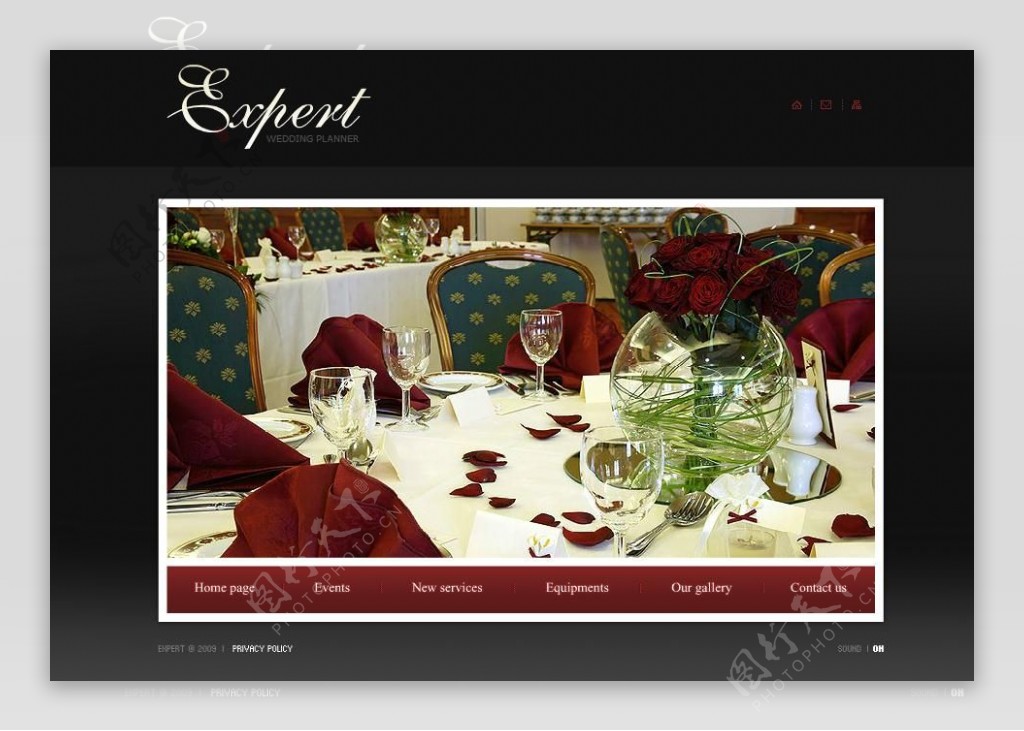高级餐厅网页动画模板