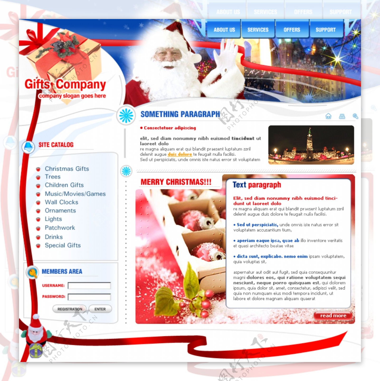 圣诞礼品商城网页模板