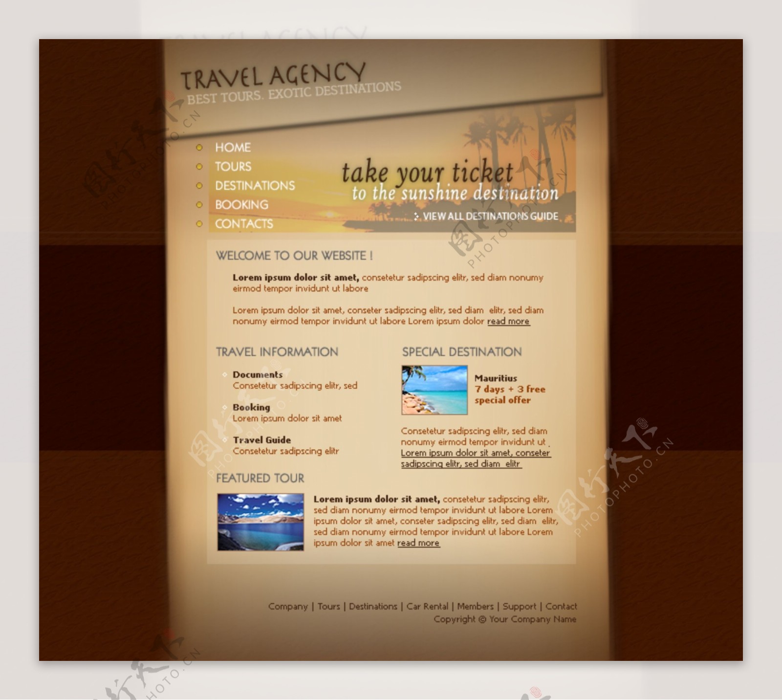 夏威夷旅行社网页模板