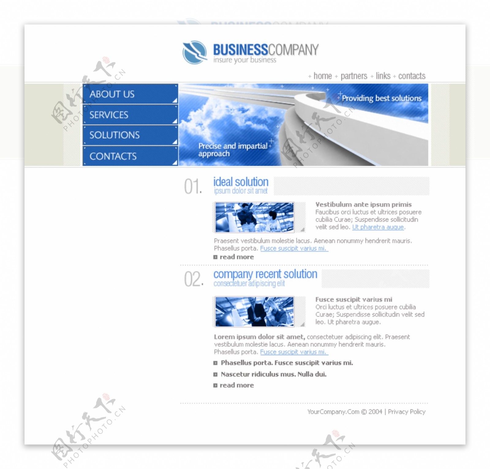 简洁企业服务网页模板
