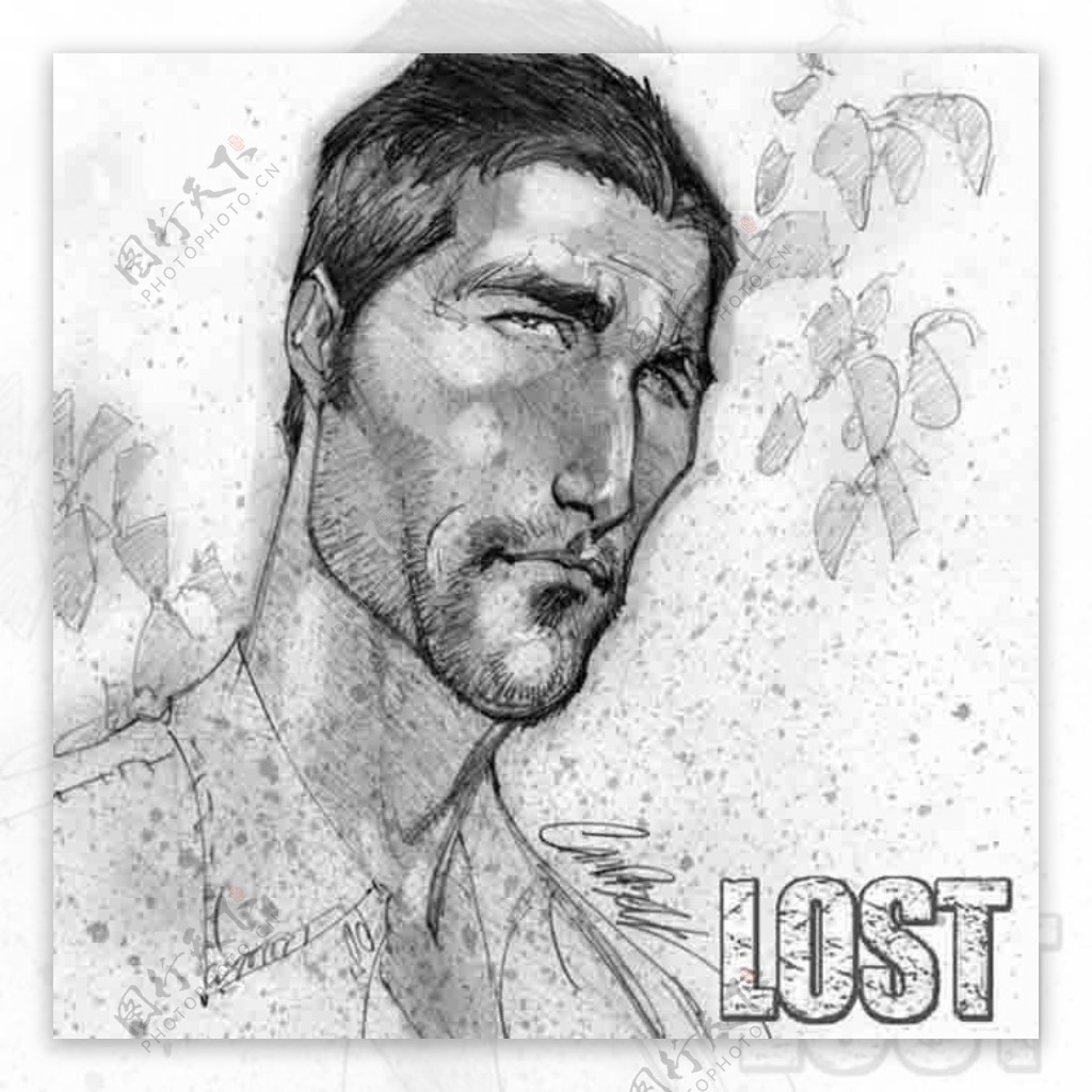 位图插画LOST迷失人物男人免费素材