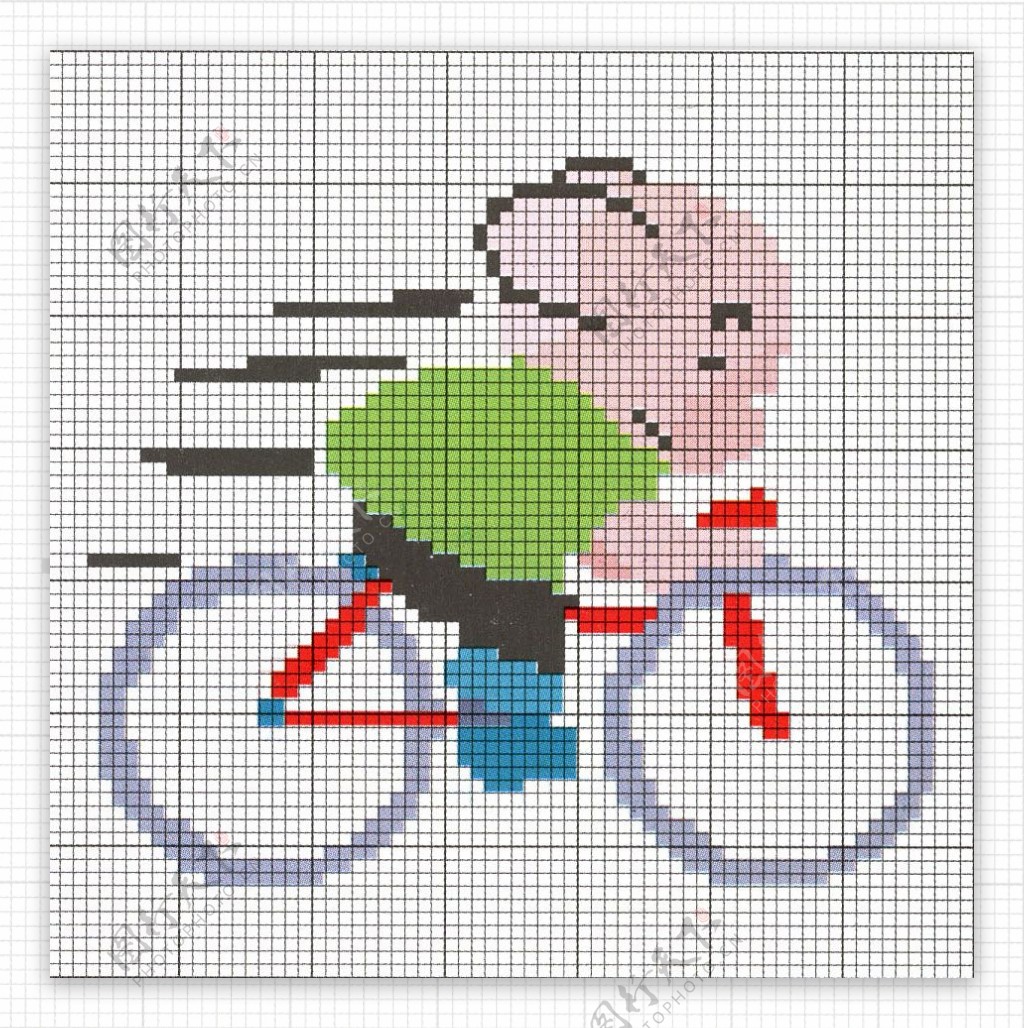 毛衫图案人物男孩骑车自行车免费素材