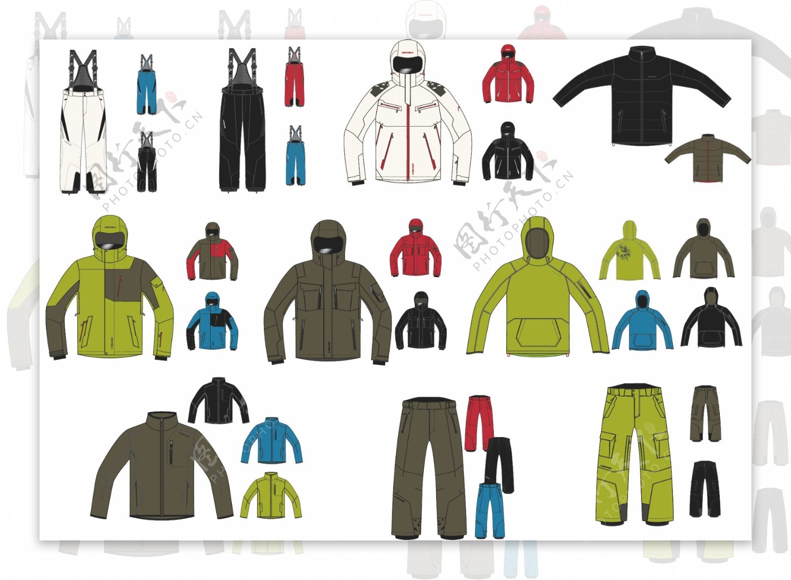 服装设计图之滑雪服图片