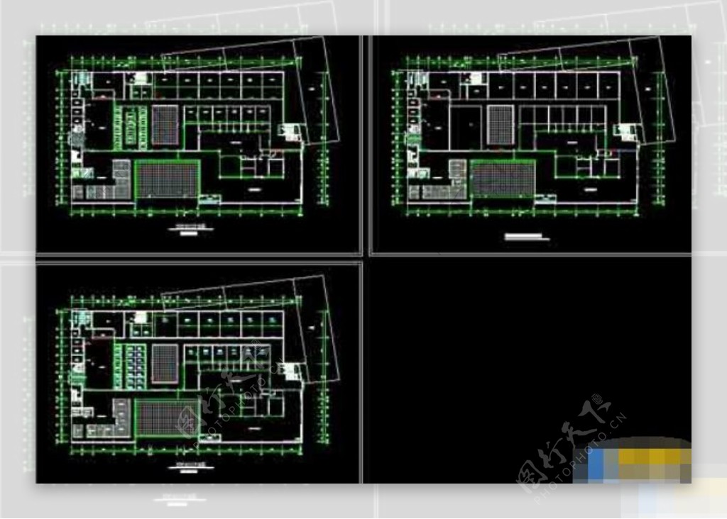 某市级大型商场建筑平面设计cad方案图