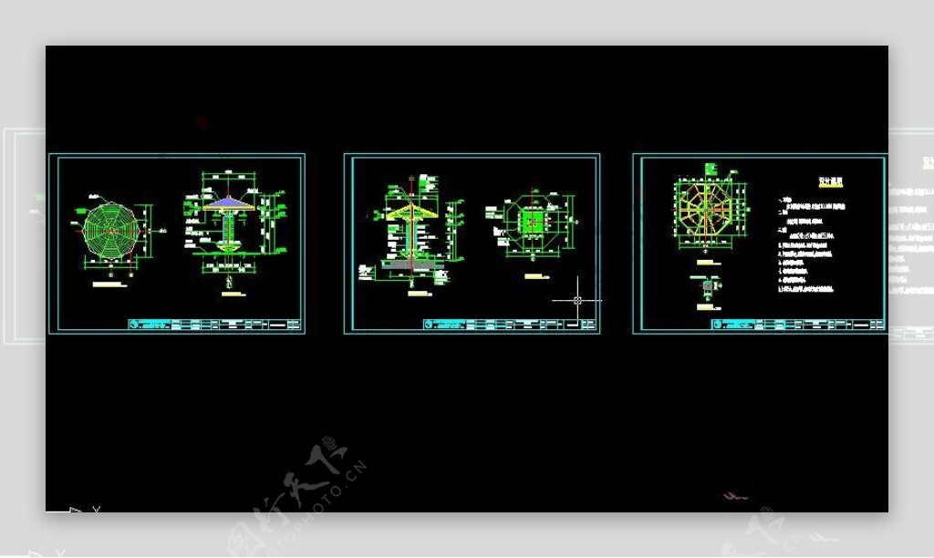 休憩圆亭施工图