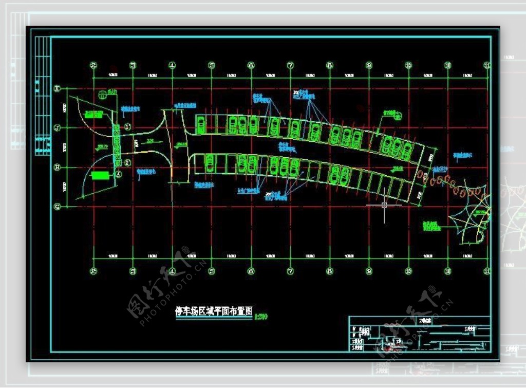 停车场区域平面布置图