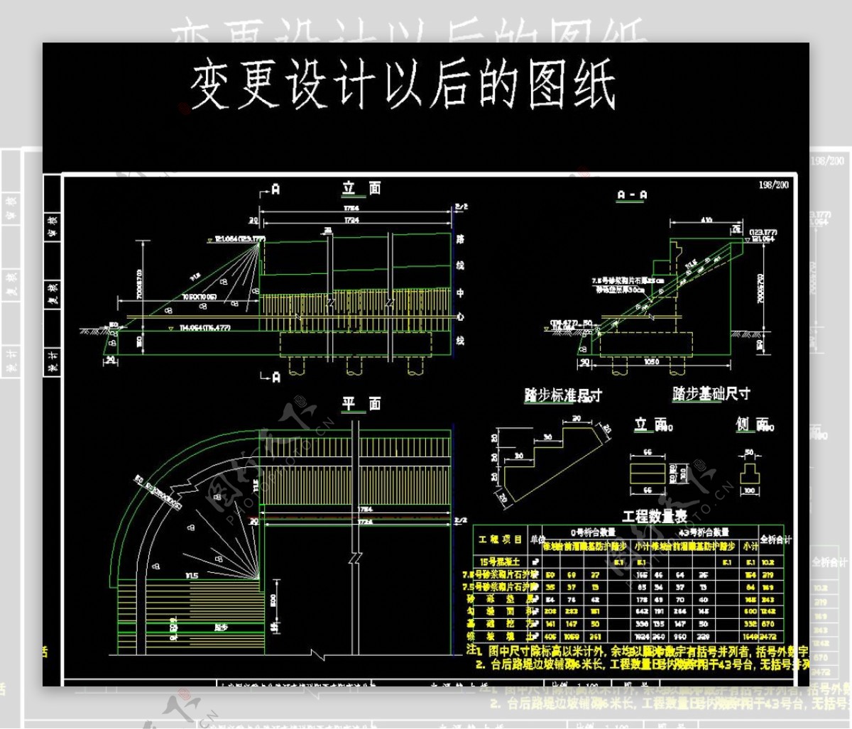 桥台锥坡构造cad图稿素材