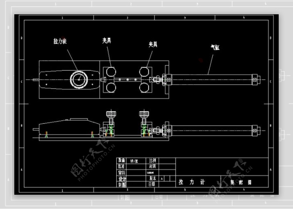 拉力机CAD图纸