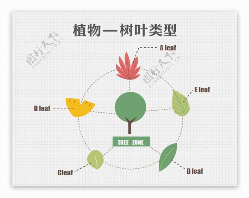 11张植物元素扁平彩色PPT图表