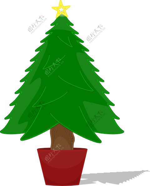 elkbuntu光泽的圣诞树剪贴画