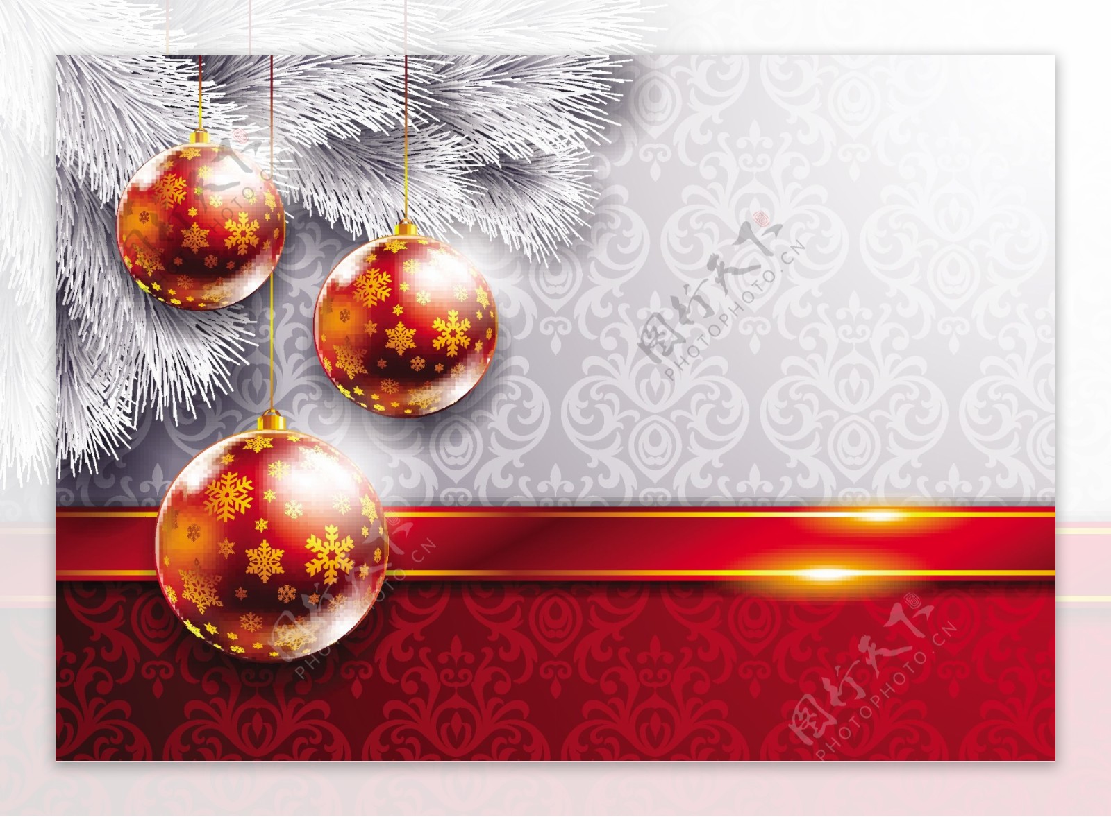 欧式花纹圣诞节背景图片