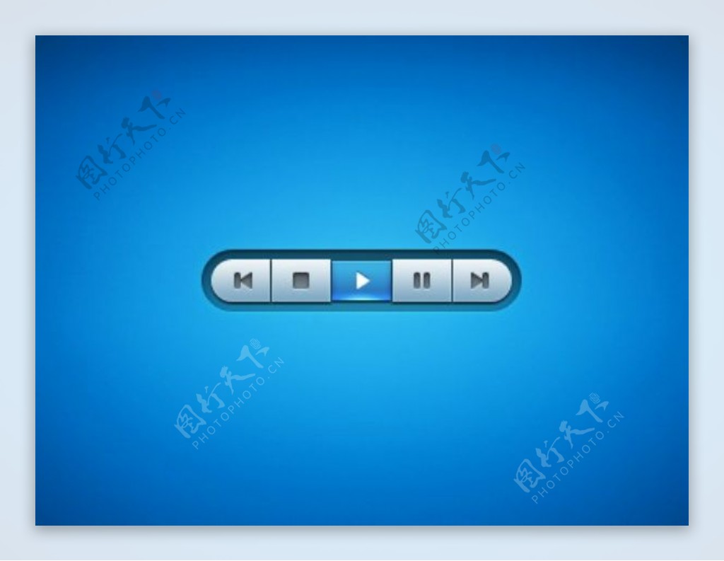手机蓝色UI按钮设计元素