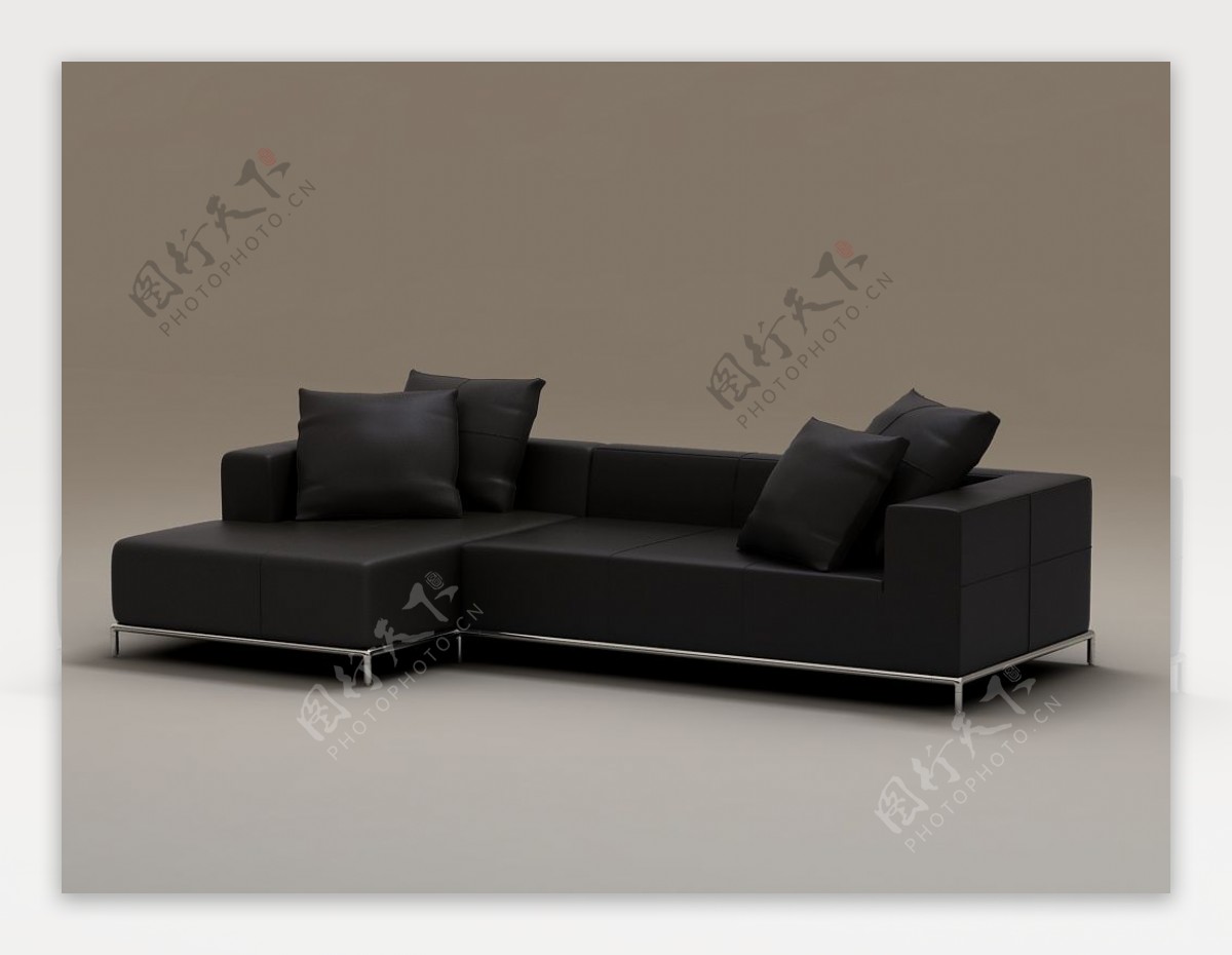 黑色现代沙发模型
