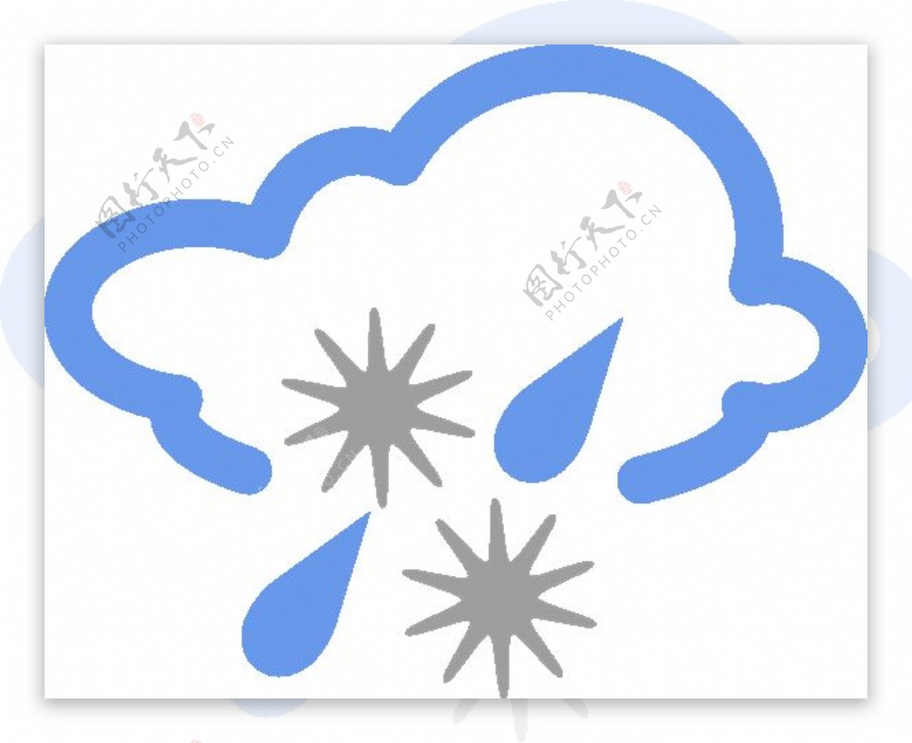 冰雹和雨天气符号剪贴画