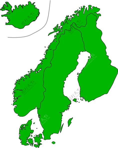 斯堪的纳维亚地图剪贴画
