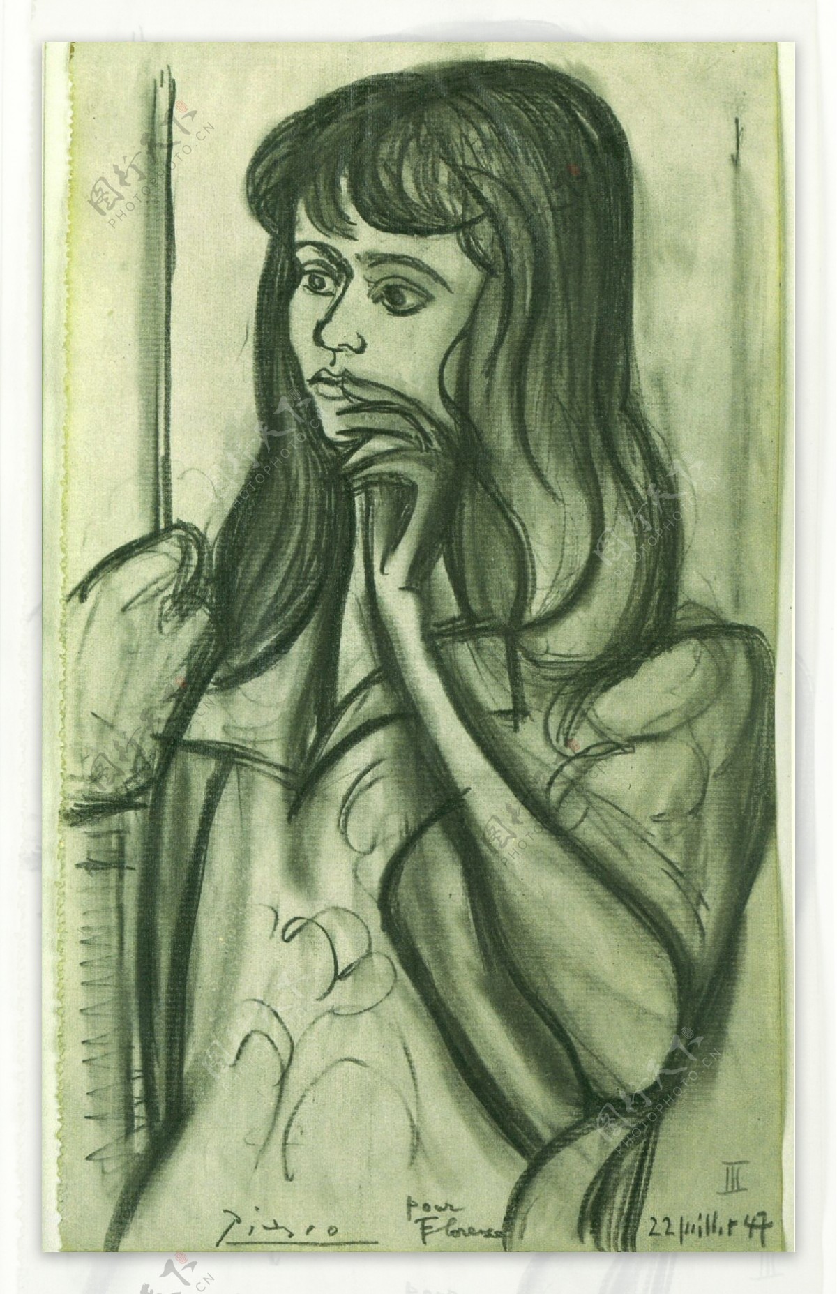 1947PortraitdeFlorenceLoeb西班牙画家巴勃罗毕加索抽象油画人物人体油画装饰画