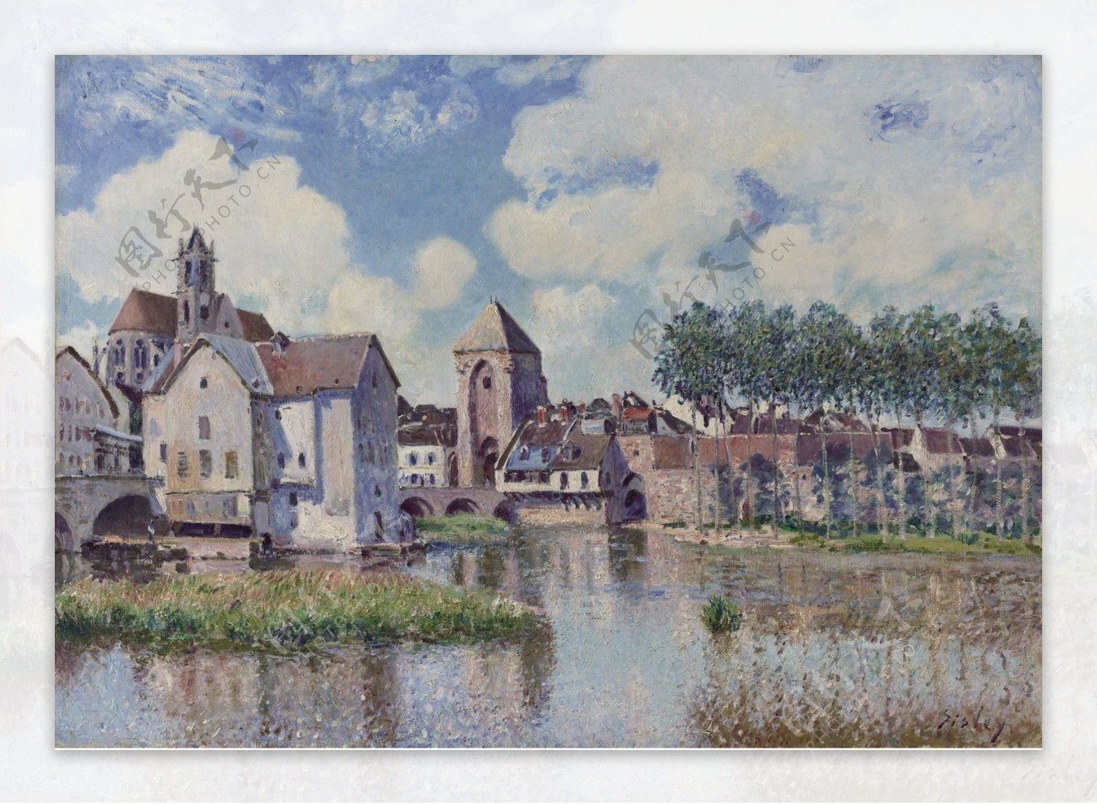 AlfredSisleyMoretsurLoing1891法国画家阿尔弗莱德西斯莱alfredsisley印象派自然风景天空油画装饰画