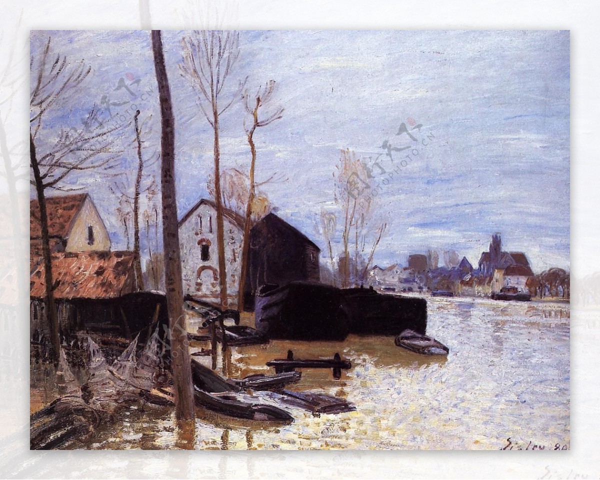 AlfredSisley0127法国画家阿尔弗雷德西斯莱AlfredSisley印象派风景自然油画装饰画