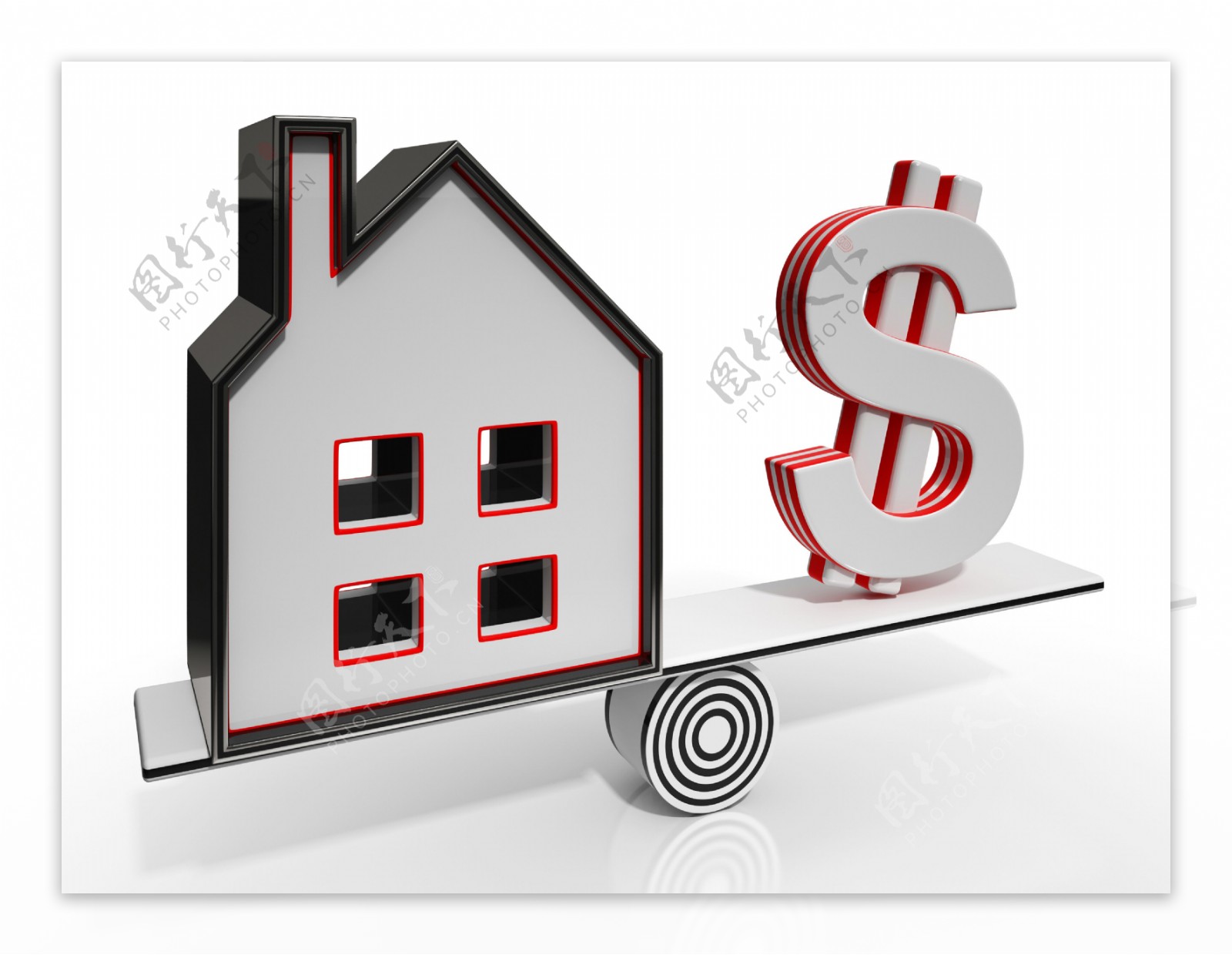 房子和美元平衡表明投资