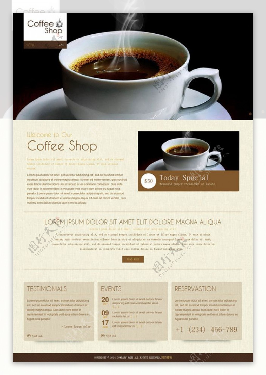 咖啡店HTML网站模板
