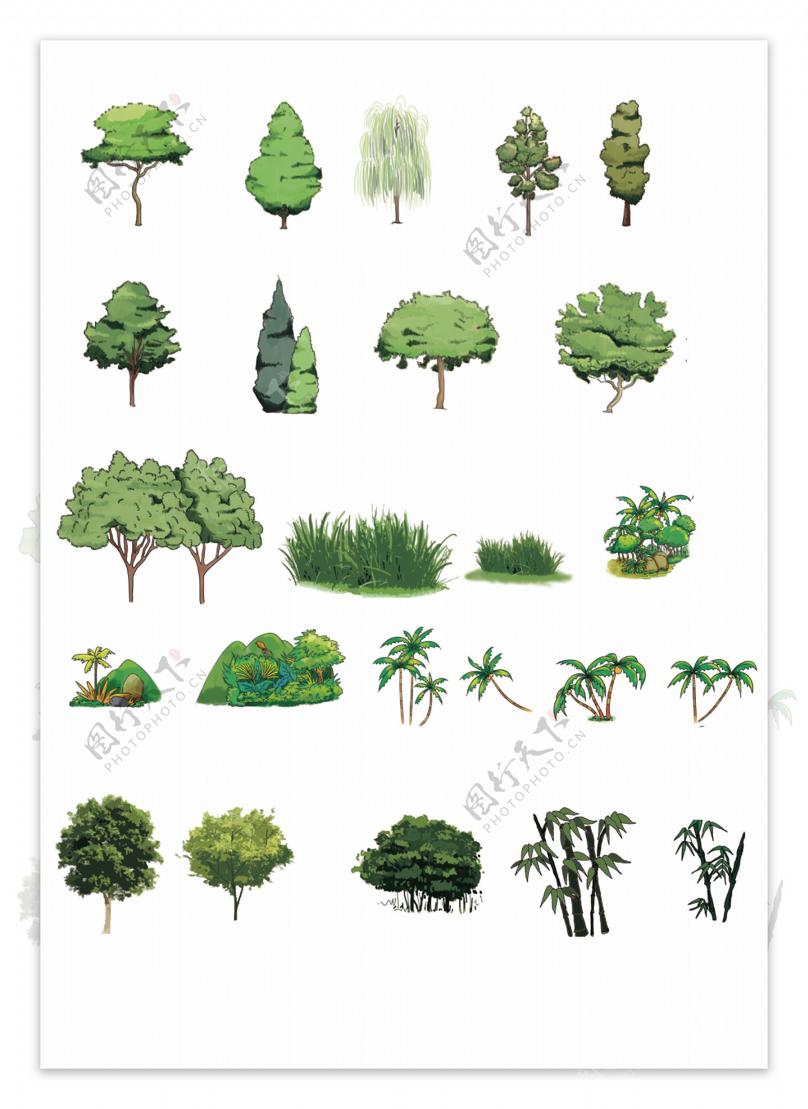 卡通小绿树