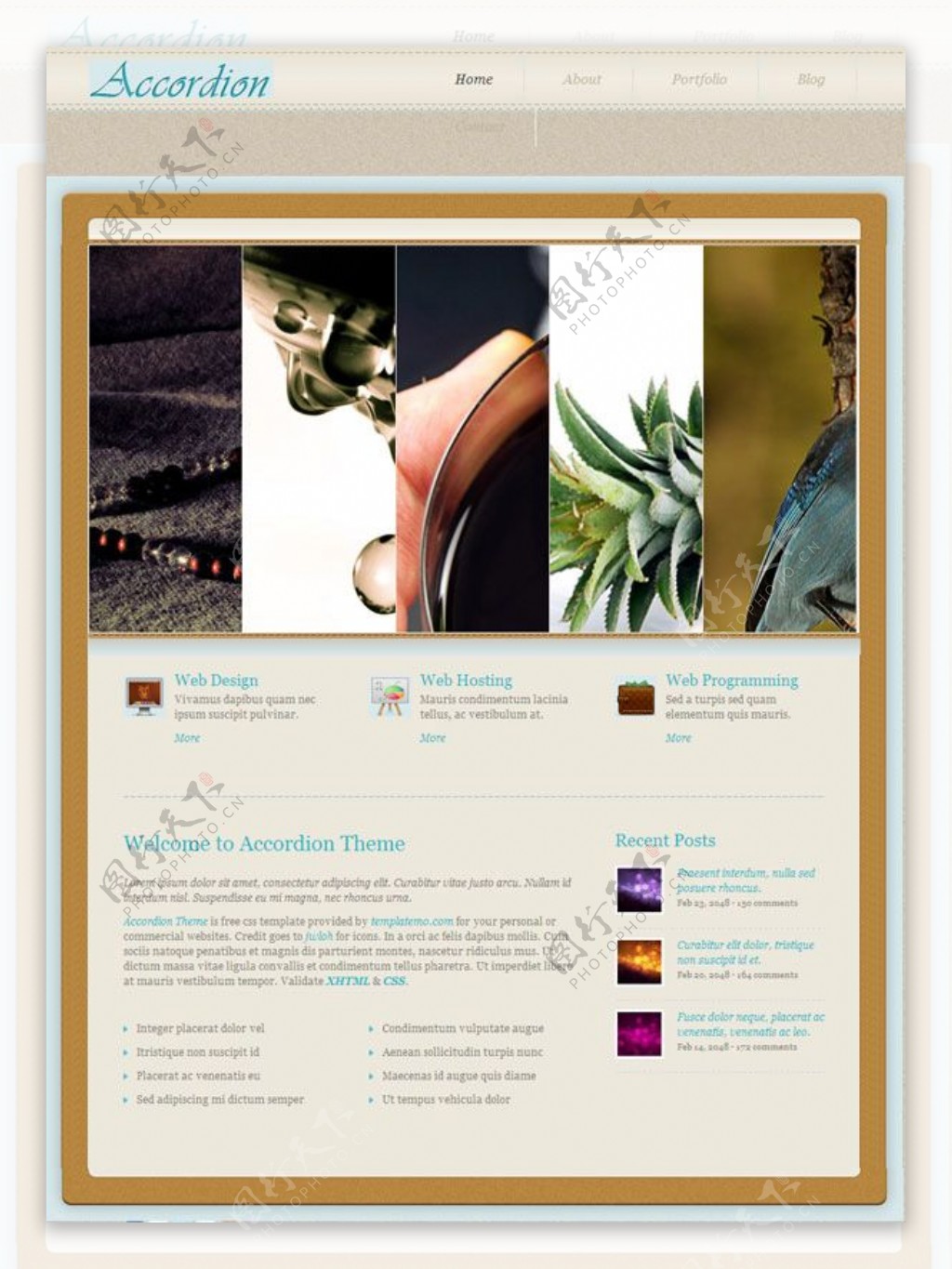 手风琴CSS网页模板