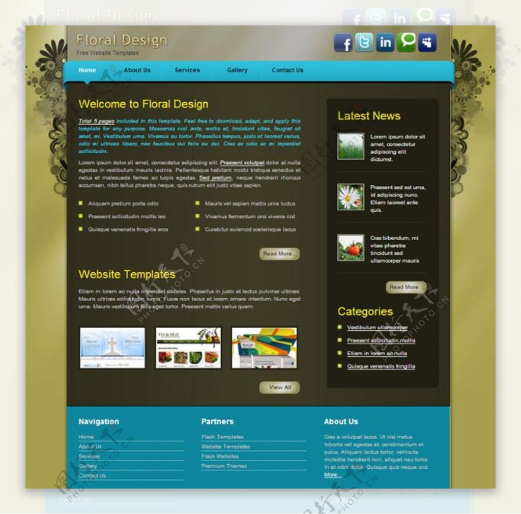 花卉设计CSS网页模板
