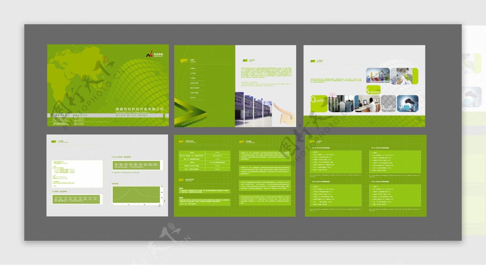 企业绿色画册模板