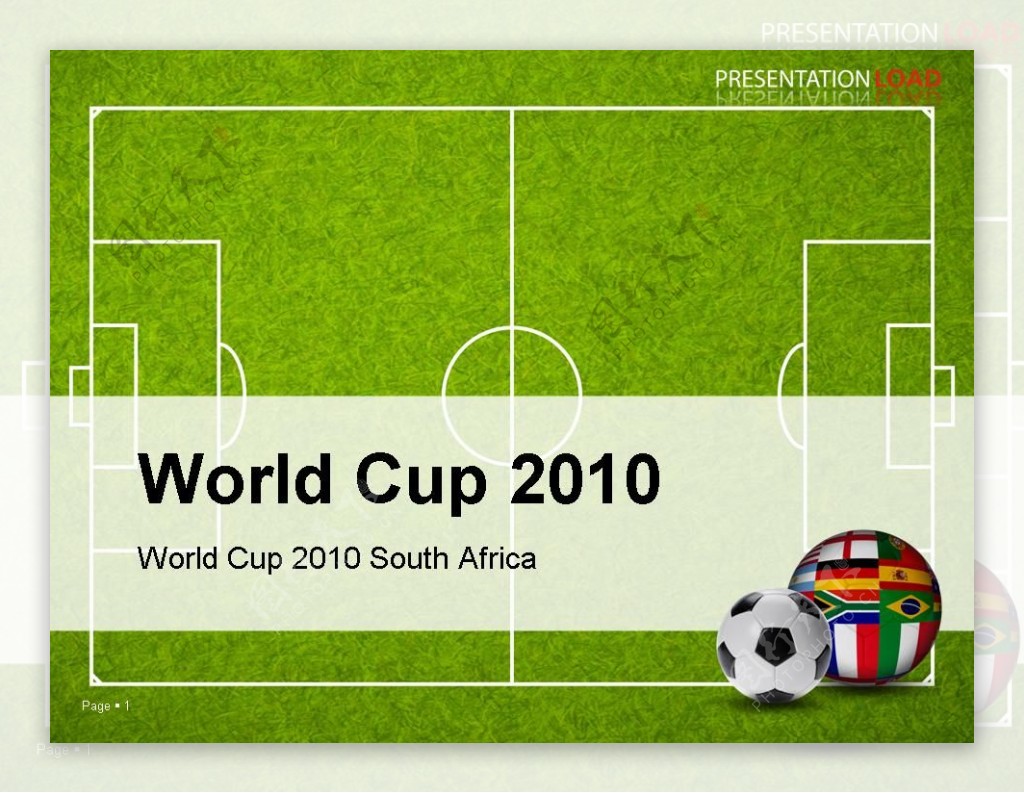 2010南非世界杯足球PPT模板
