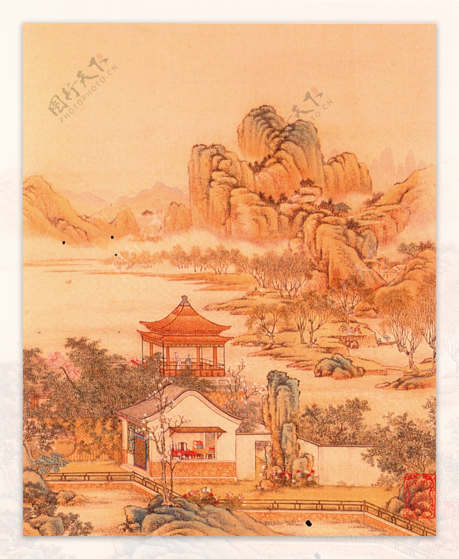 中国民间艺术品中华刺绣民间艺术山水画清明上河图古画花瓶风景画工女绣女古人民间艺术画PSD分层素材源文件中国传统元素整合图库