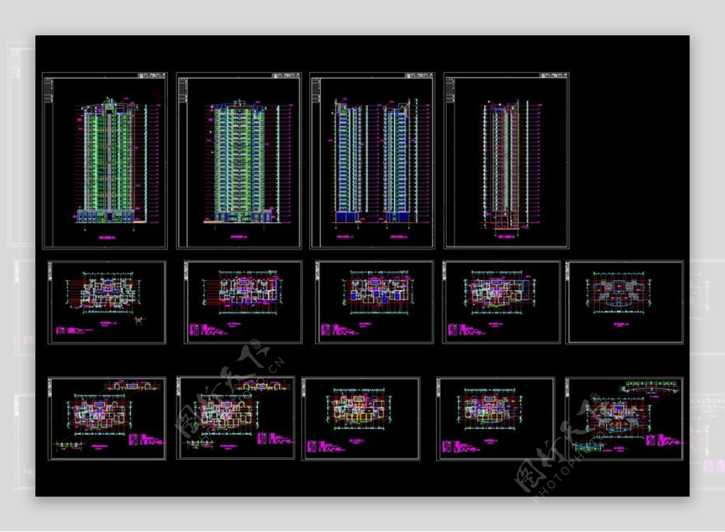 某高层住宅楼施工cad图纸