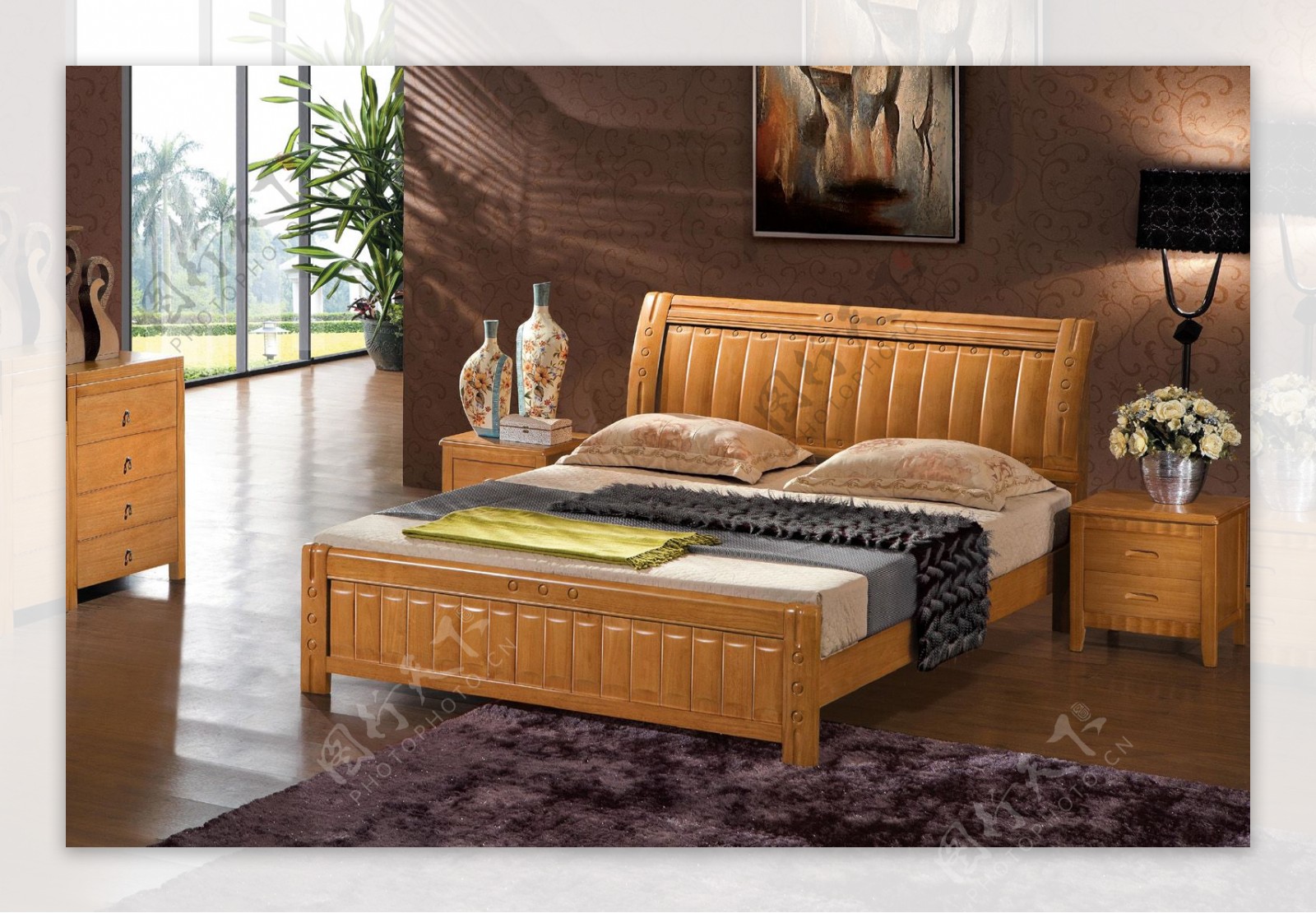 实木床免费实木床背景实木床