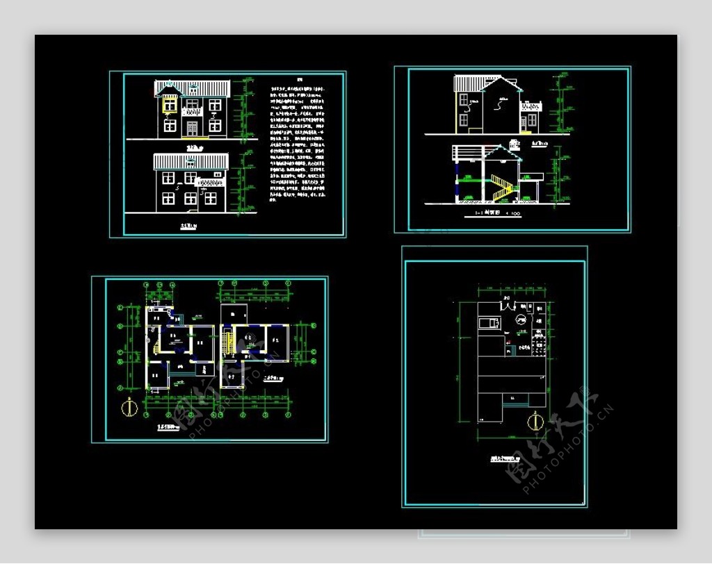 一套简单实用独栋新农村住宅小楼cad