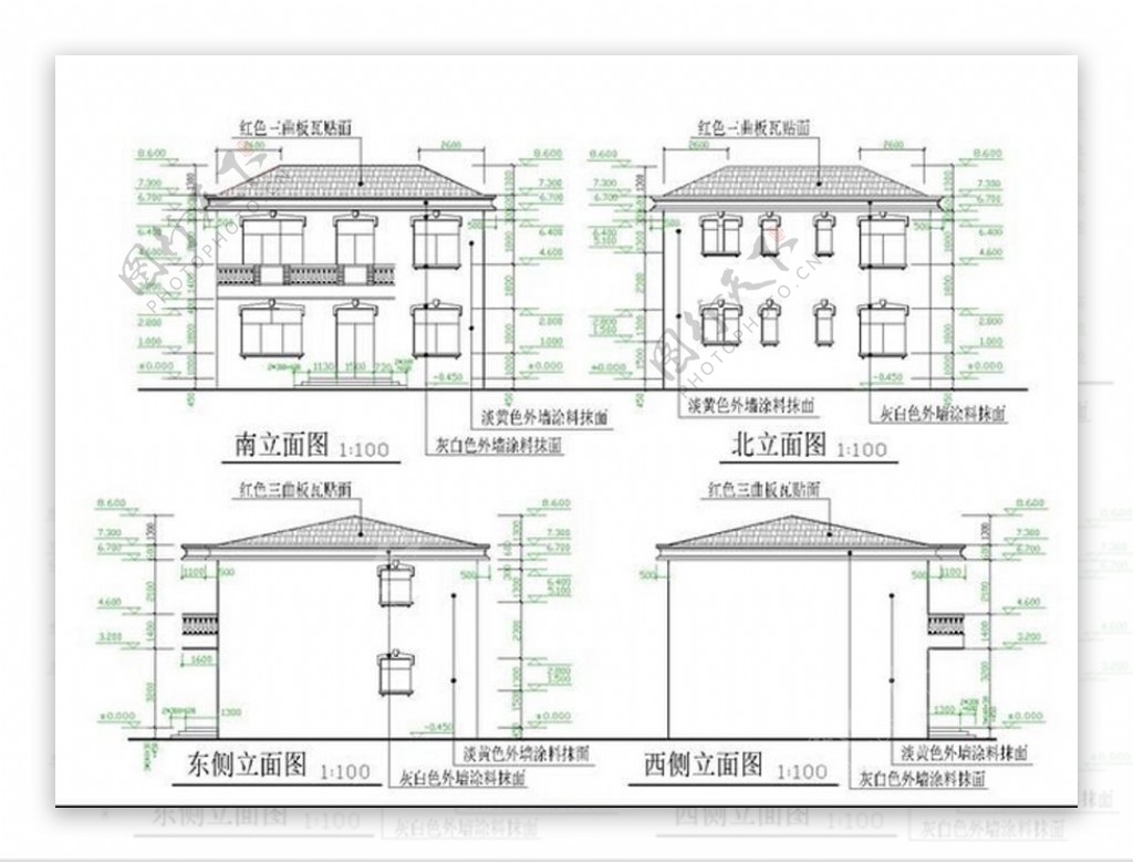 农村二层住宅CAD图纸