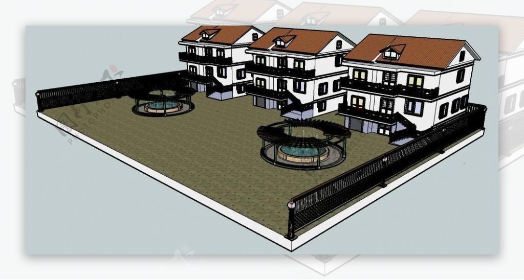 别墅建筑结构图纸Sketchup模型素材