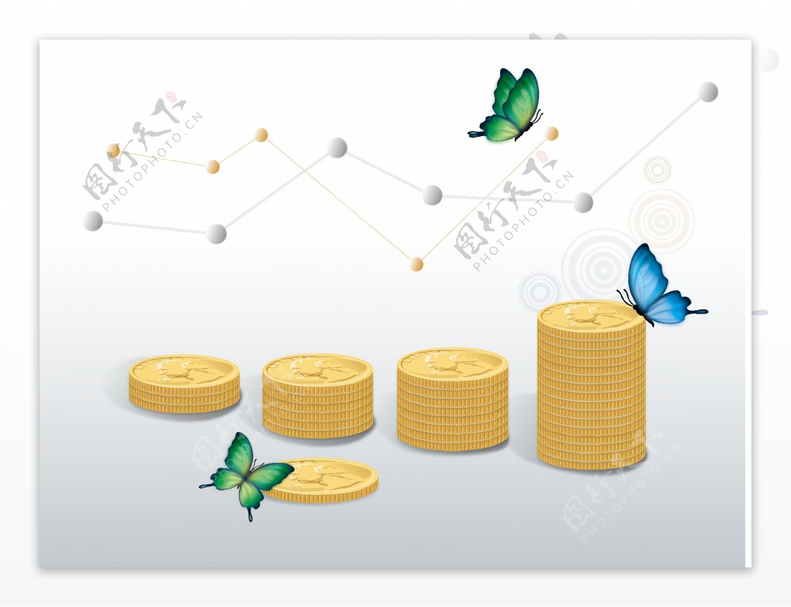 金币商务金融插画